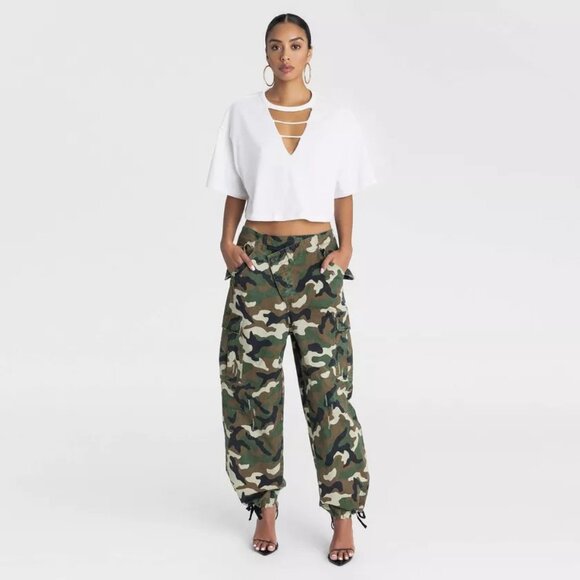 KBB by Kahlana The Cargo Jogger Mid Rise Straight Leg Classic Camo Pants - Picture 5 of 9